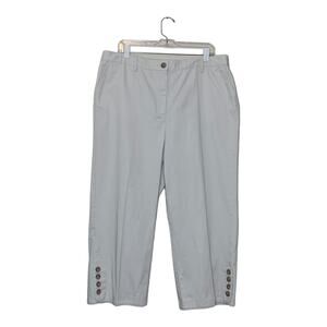 Lands' End beige cropped elastic waist pants size 18
